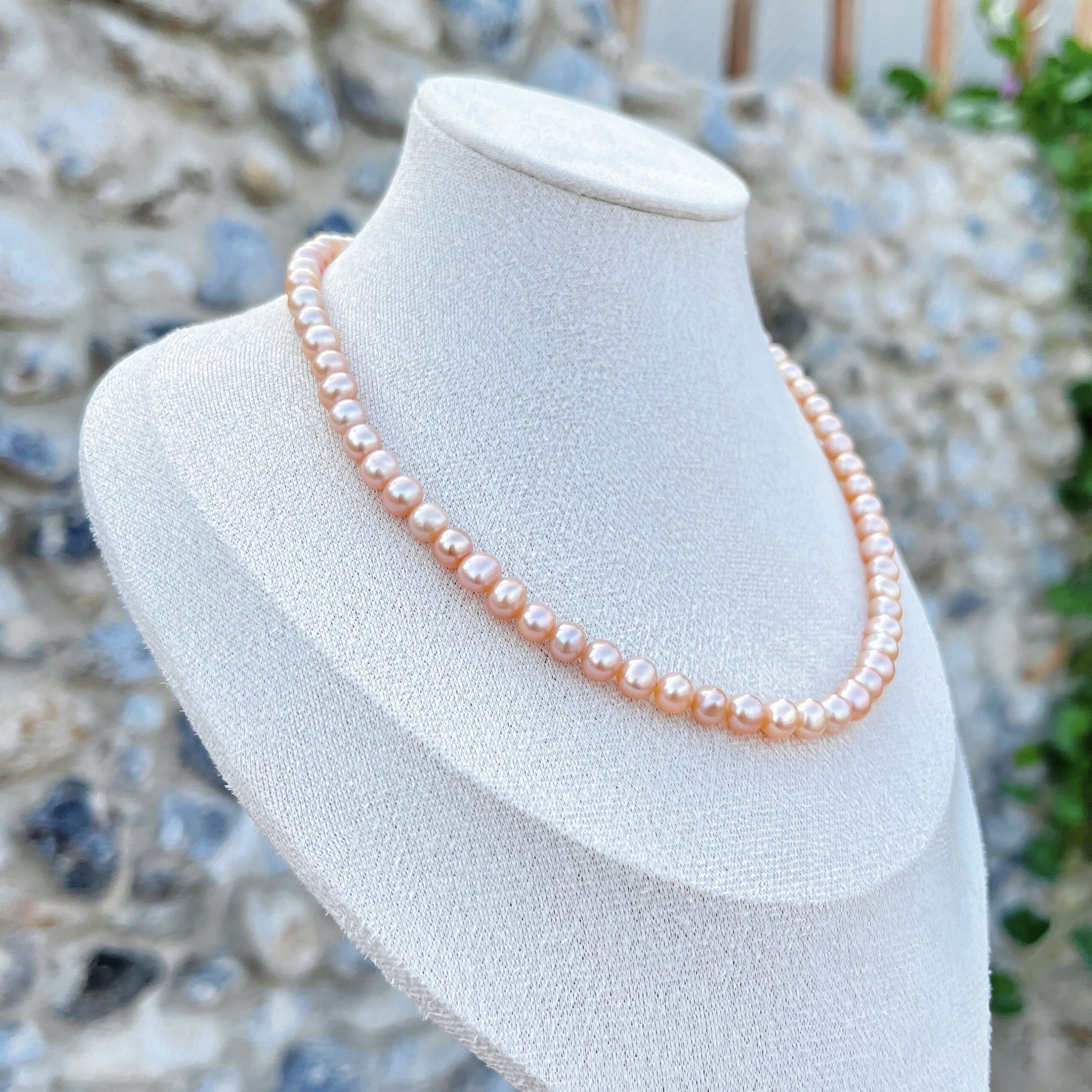 Classic Pearl Strand Necklace – 5-6mm | White / Apricot / Lavender - Image 6