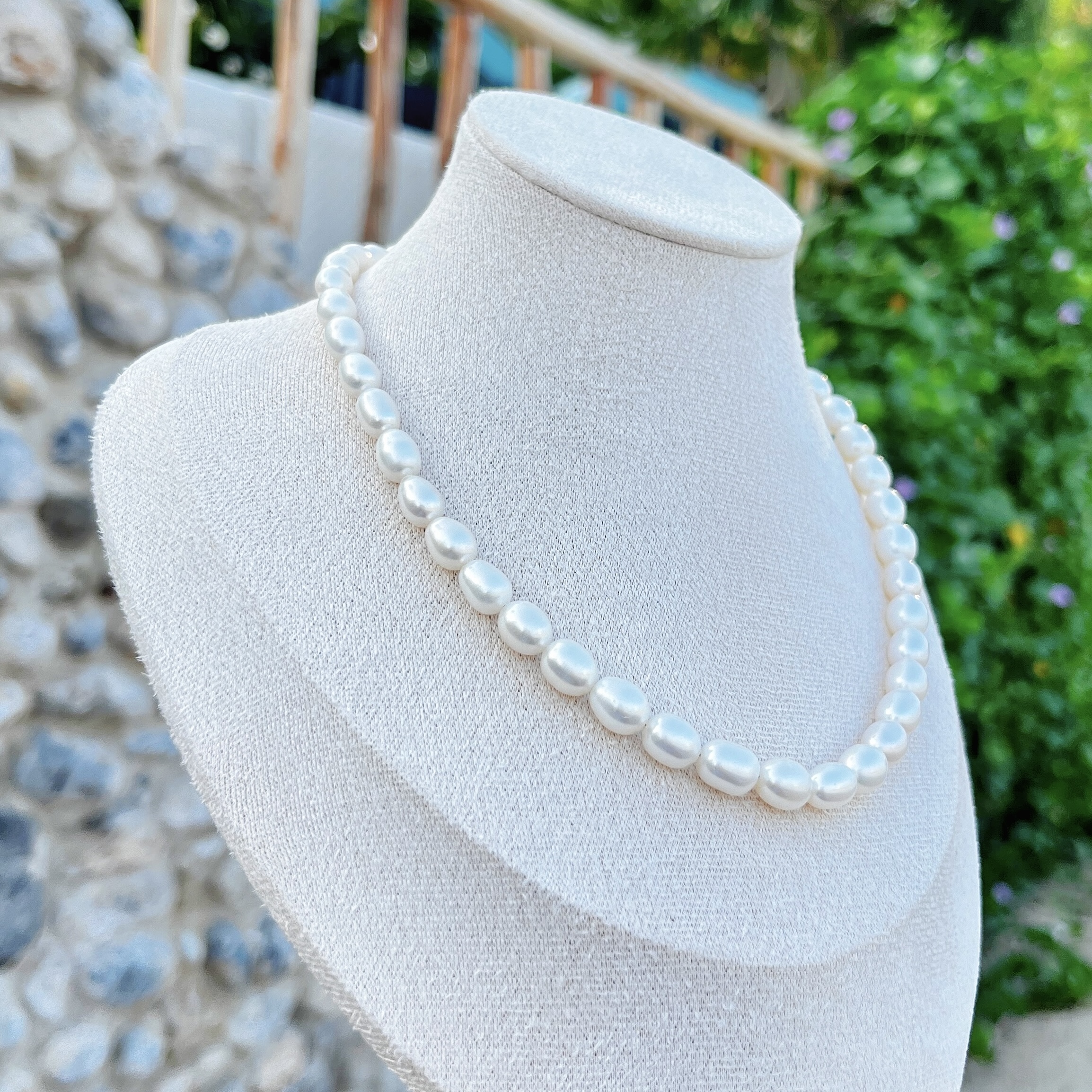 Elegance Pearl Necklace – 7-8mm | White / Apricot / Lavender - Image 3