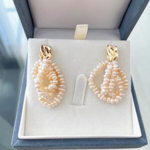 Triple Loop Baroque Pearl Earrings