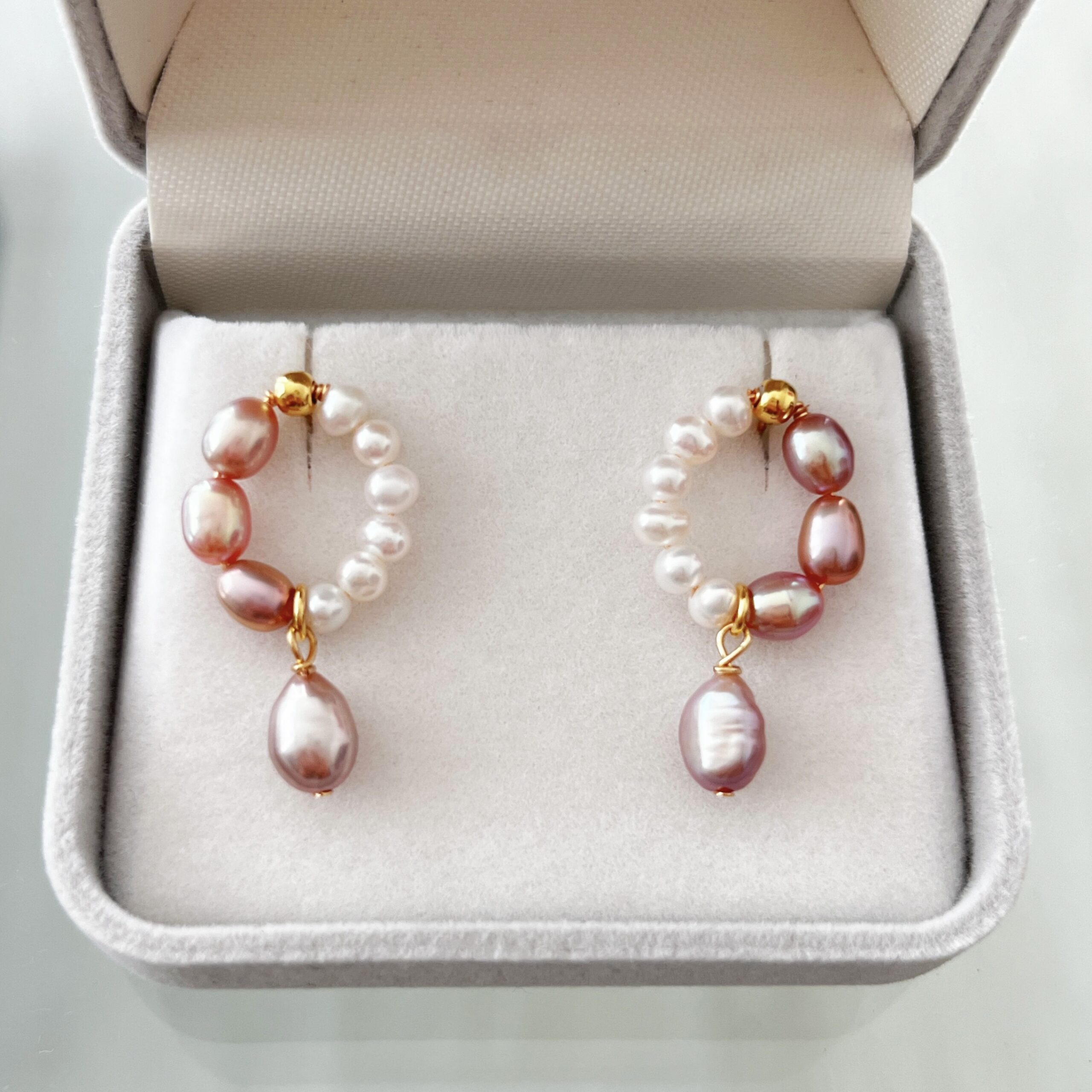 Lavender Mist Baroque Pearl Earrings