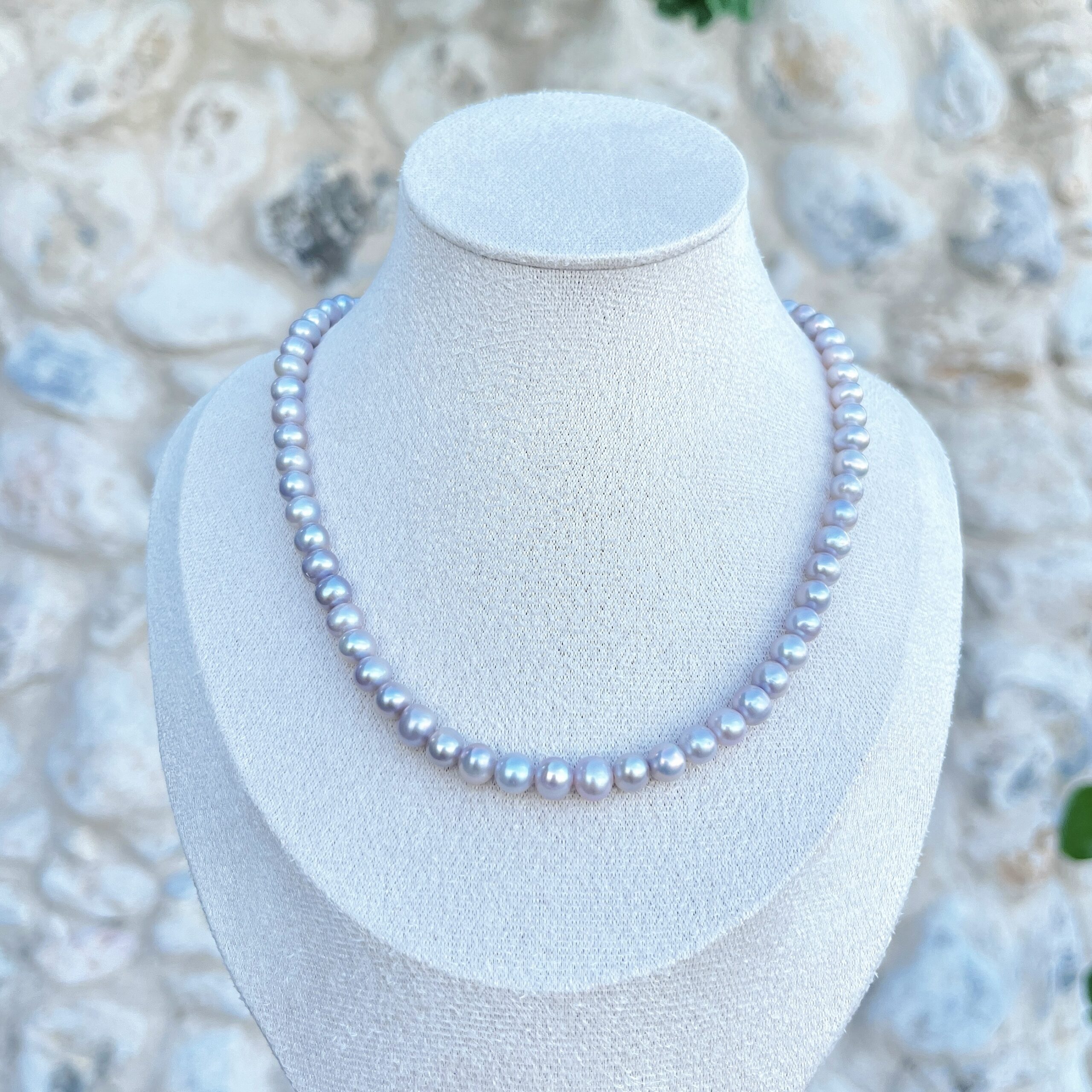 Classic Pearl Strand Necklace – 5-6mm | White / Apricot / Lavender - Image 7