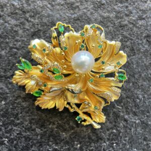 Royal Peony Pearl Brooch