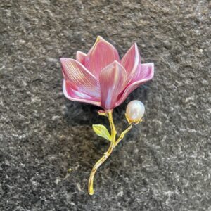Magnolia Rosé Dew Brooch