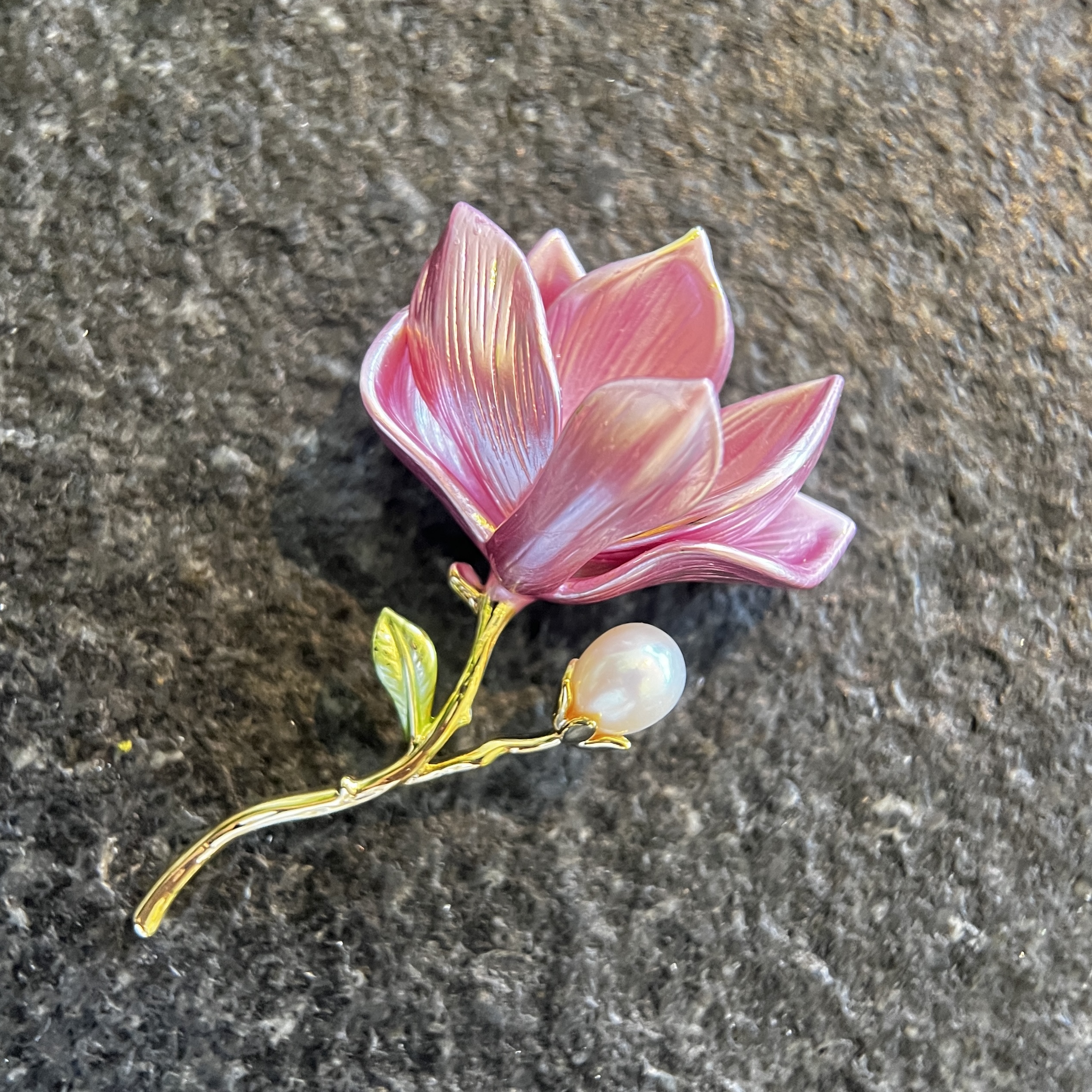 Magnolia Rosé Dew Brooch - Image 2