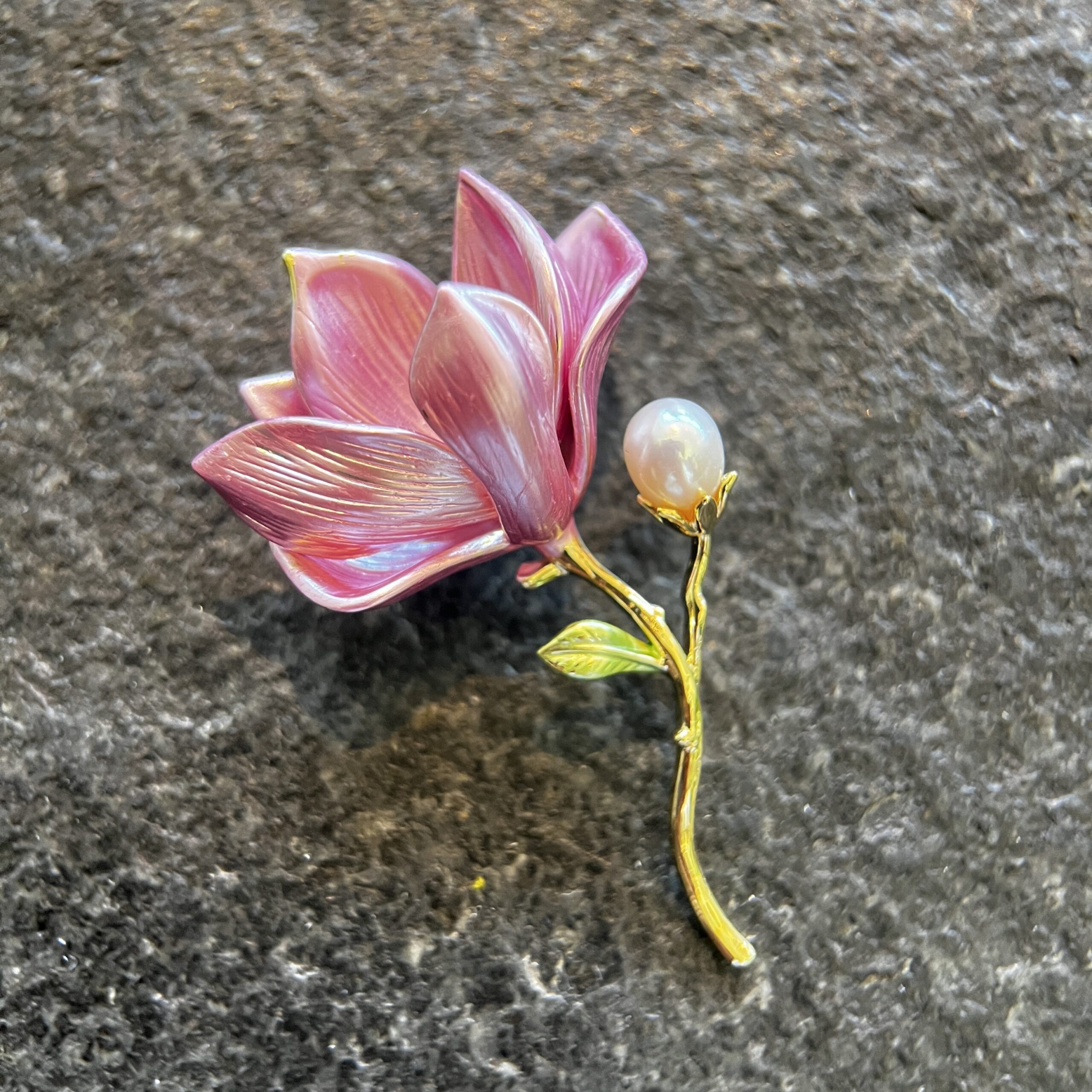 Magnolia Rosé Dew Brooch - Image 3