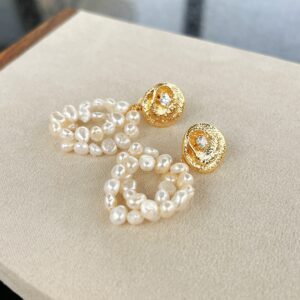 Ripple Pearl Hoop Earrings